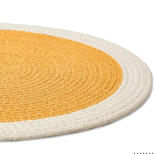 Yellow with White Border Chic Dual-Color Placemats
