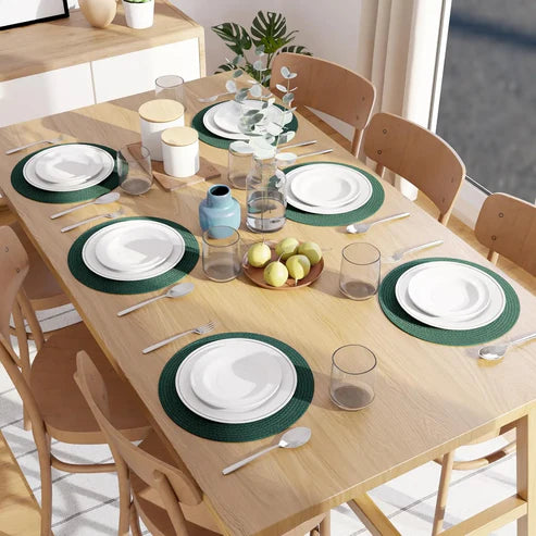Dark Green Cotton Braided Placemats