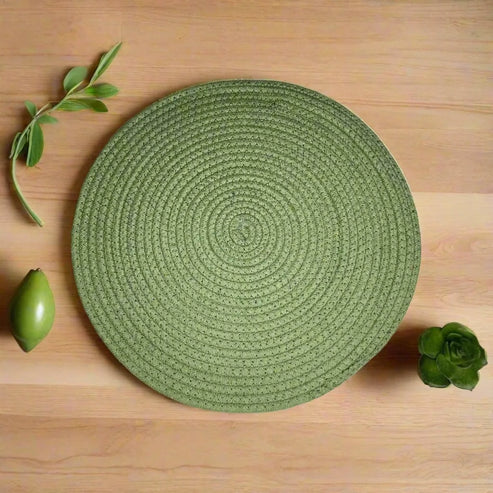 Light Green Cotton Braided Placemats