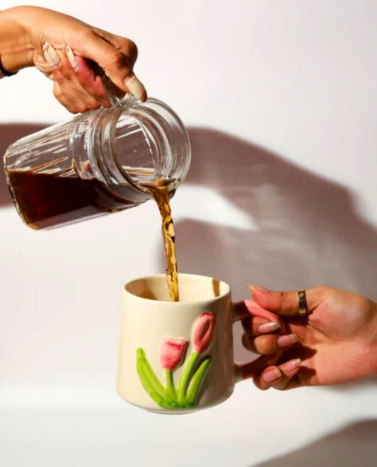 Pink Tulip Flower Mug - 300 ml