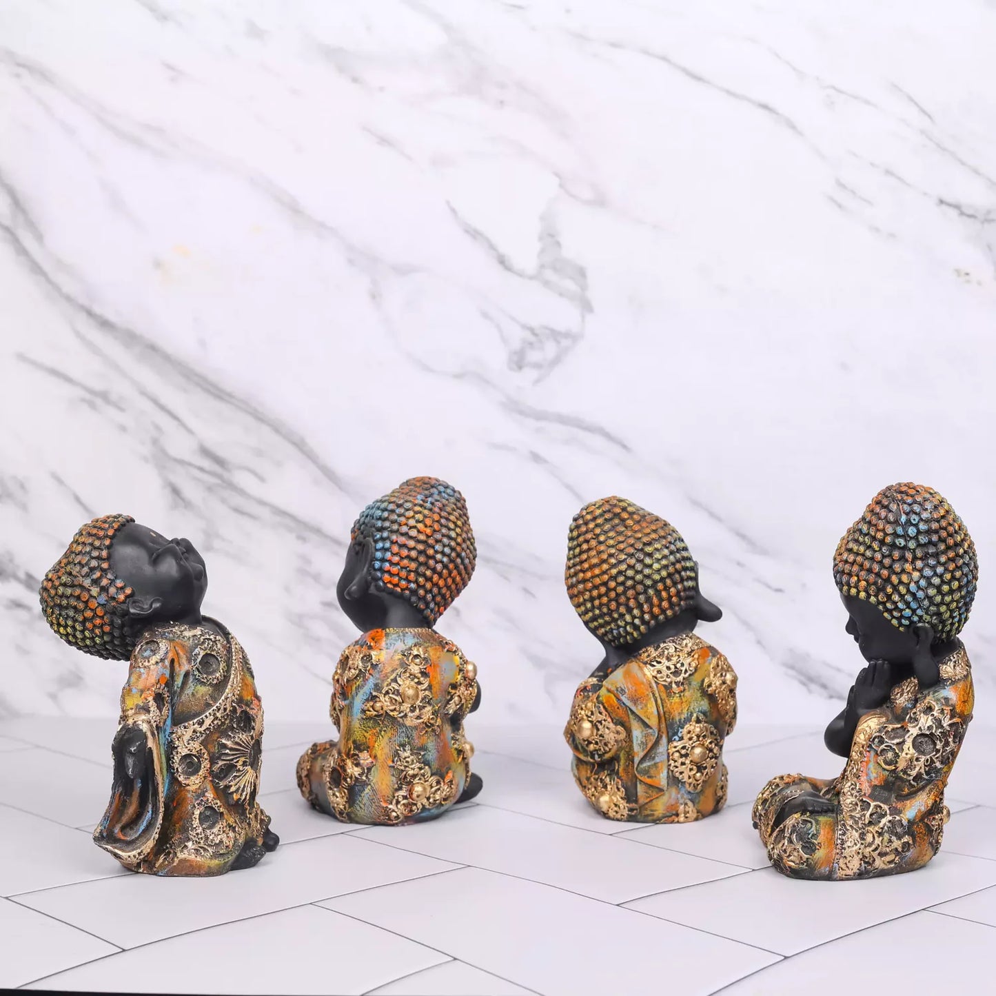 Titanic Monk Set of 4 Resin Handcrafted Statue