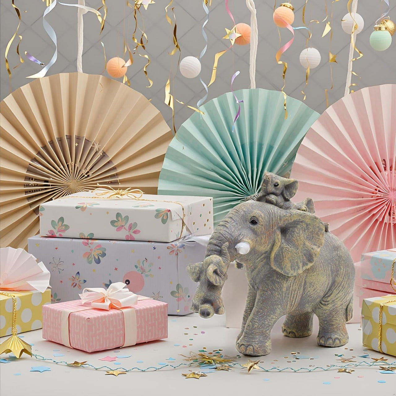 Elephant Family Figurine