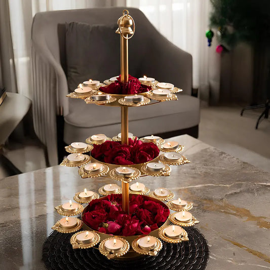 3 Layer Diya Urli Stand