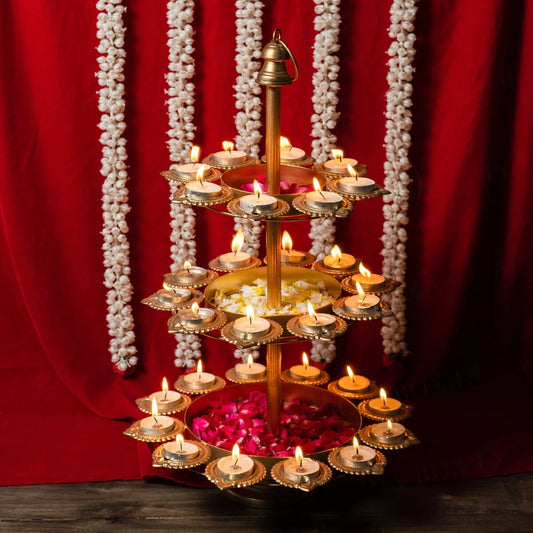 3 Layer Diya Urli Stand
