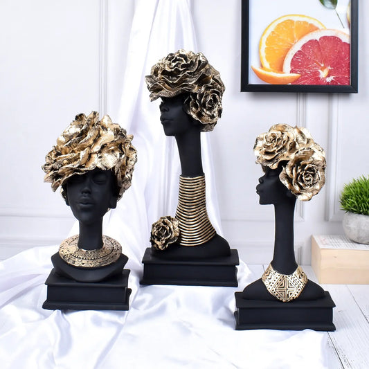 Three african Ladies Wearing Necklaces:Adorned Beauty