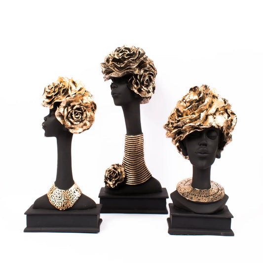 Three african Ladies Wearing Necklaces:Adorned Beauty