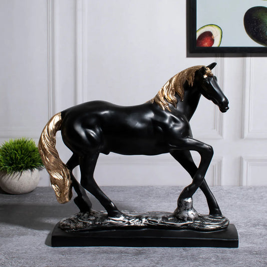 Black running horse Statue