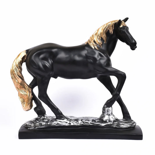 Black running horse Statue