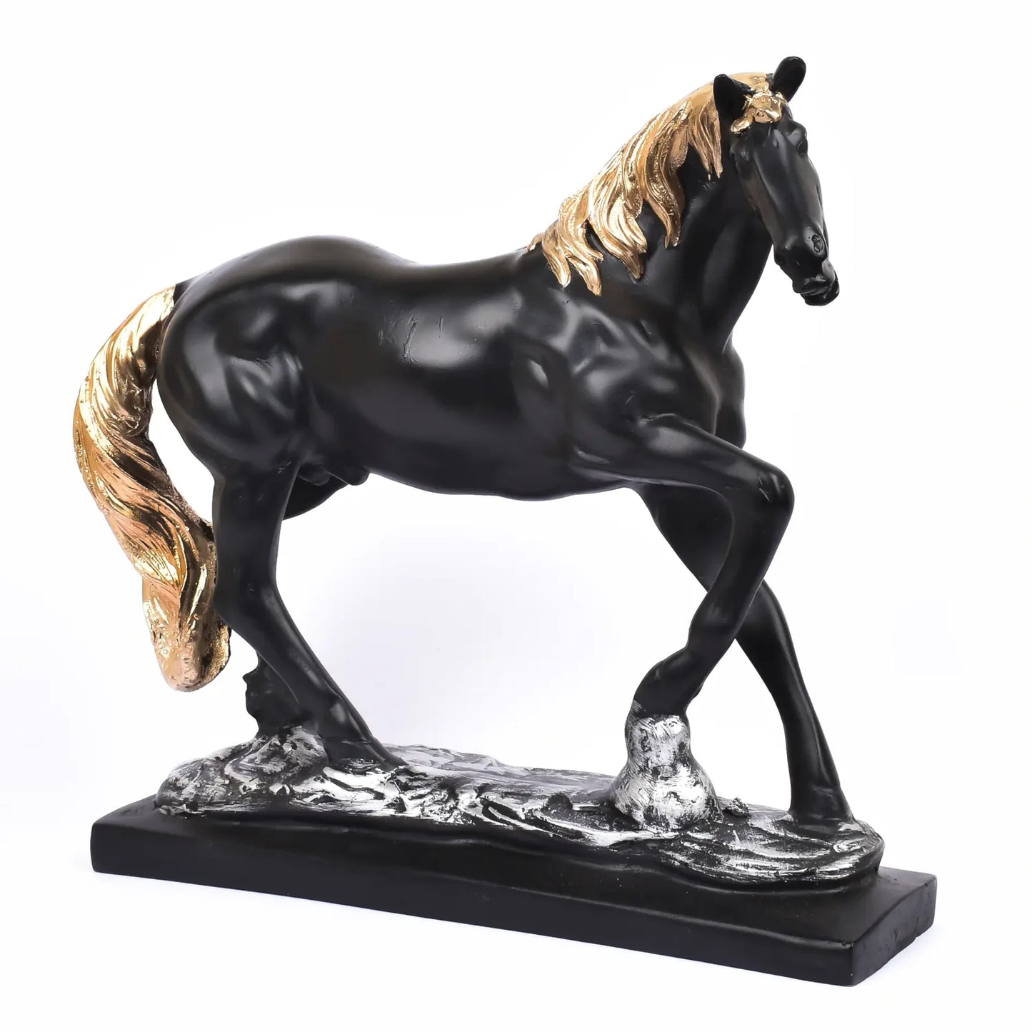 Black running horse Statue
