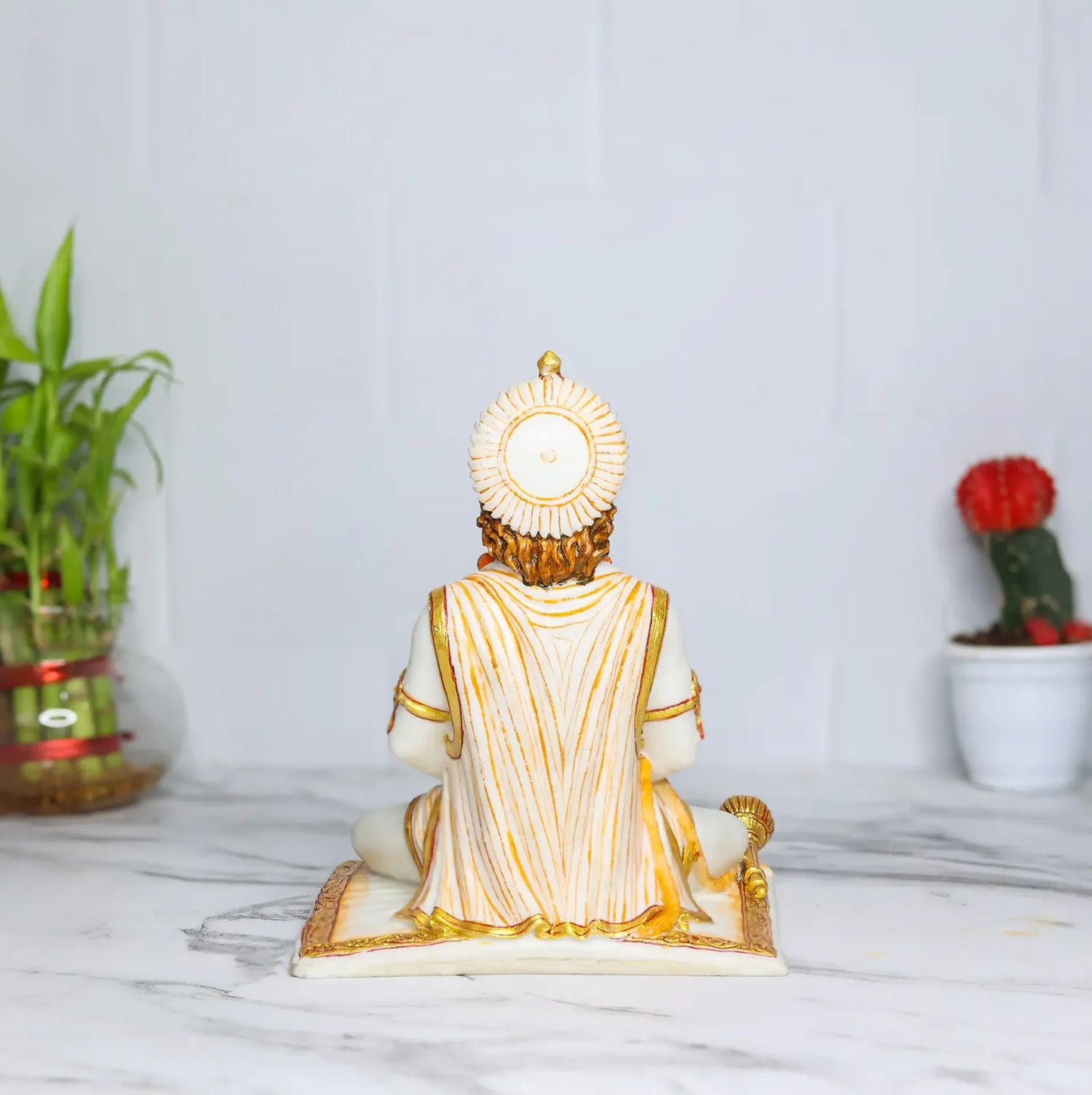 Lord Hanuman sitting statue with gada & reading Book|Kitab Hanuman