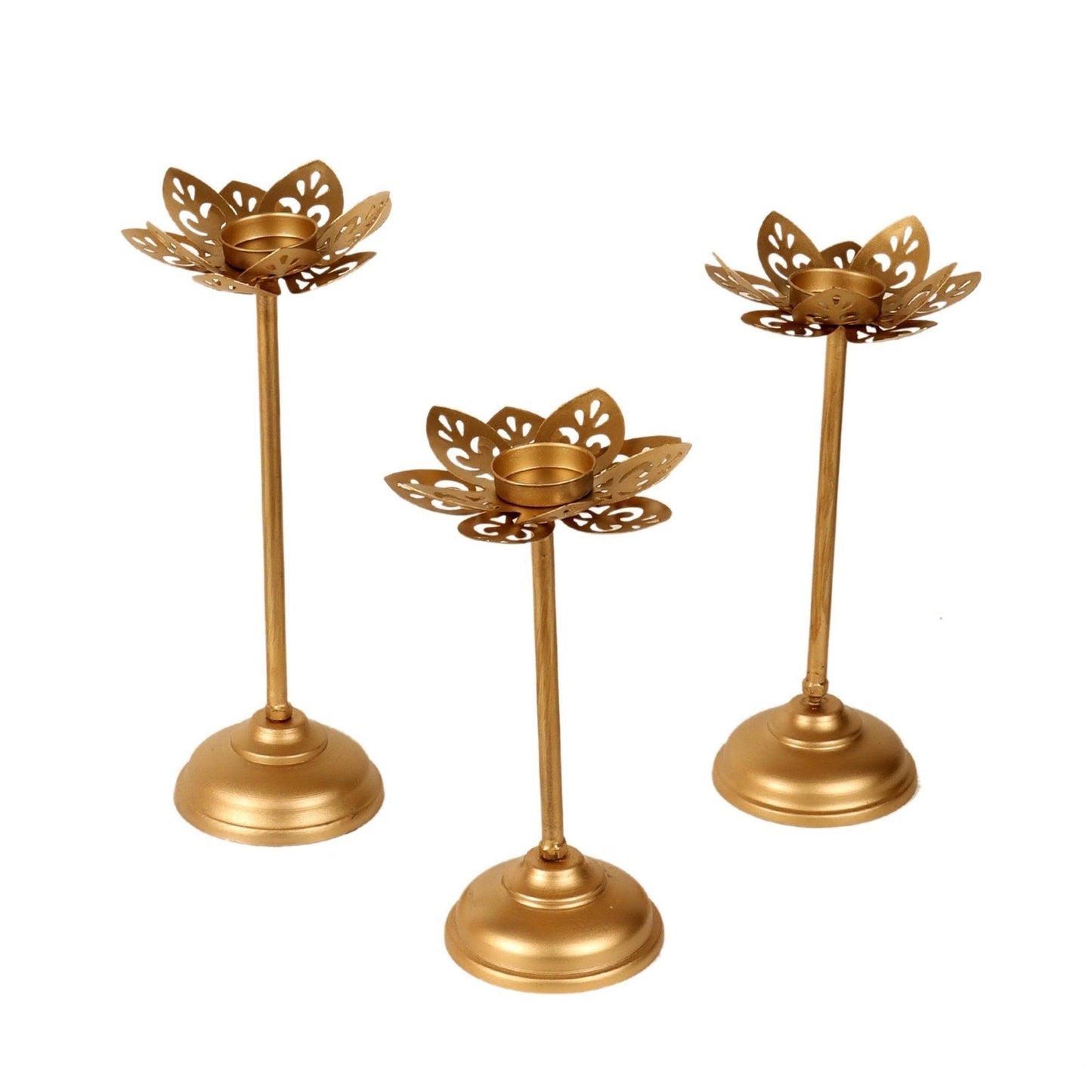 Golden Flower Diya Tealight Holder