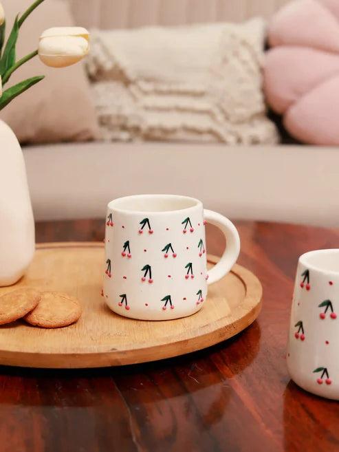 Blooming Cherry Bliss Handcrafted Mug - 250 ml