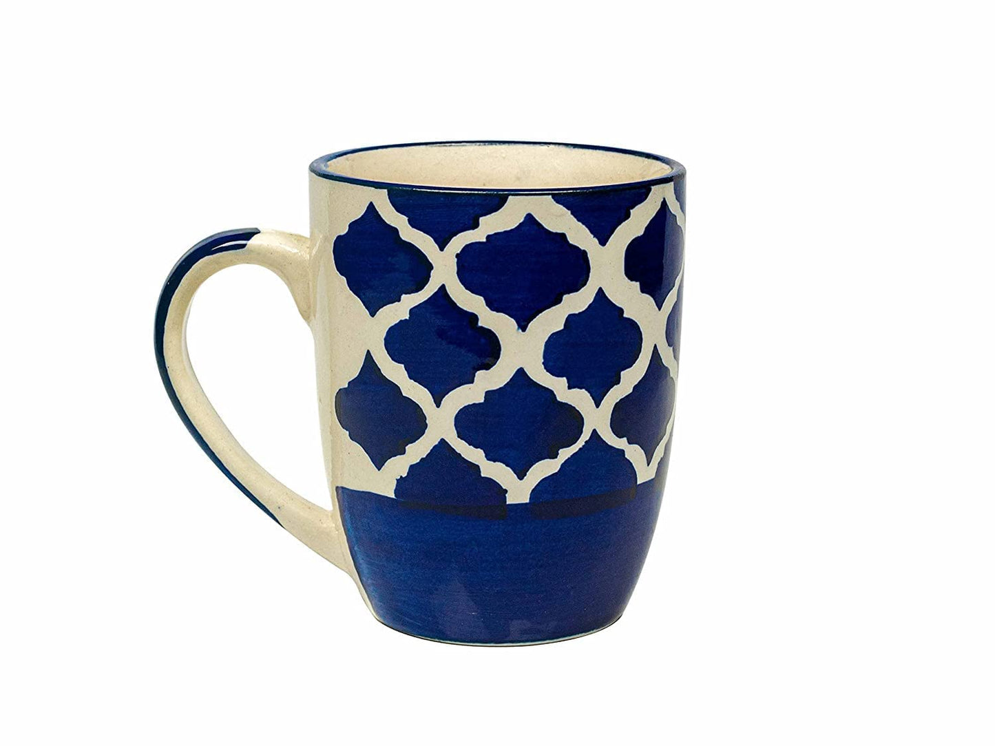 Blue and White Moroccan Coffee Mug Tea Cup - 350 ml