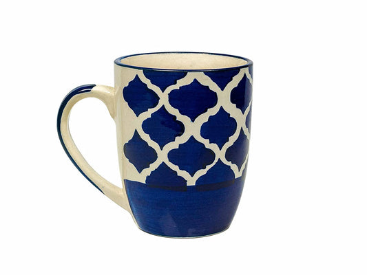 Blue and White Moroccan Coffee Mug Tea Cup - 350 ml