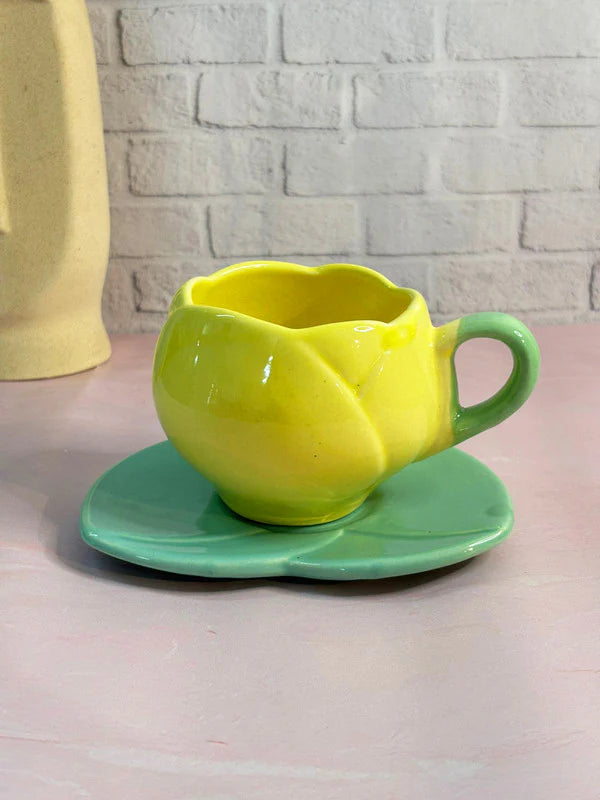 Lotus Coffee Mug with Saucer Combo -300 ml