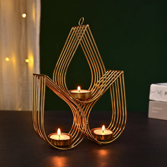 Leaf Shape Metal Hanging Tealight Candle Holder