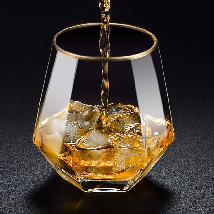 HEXA GOLD RIM PREMIUM GLASS - 310 ML
