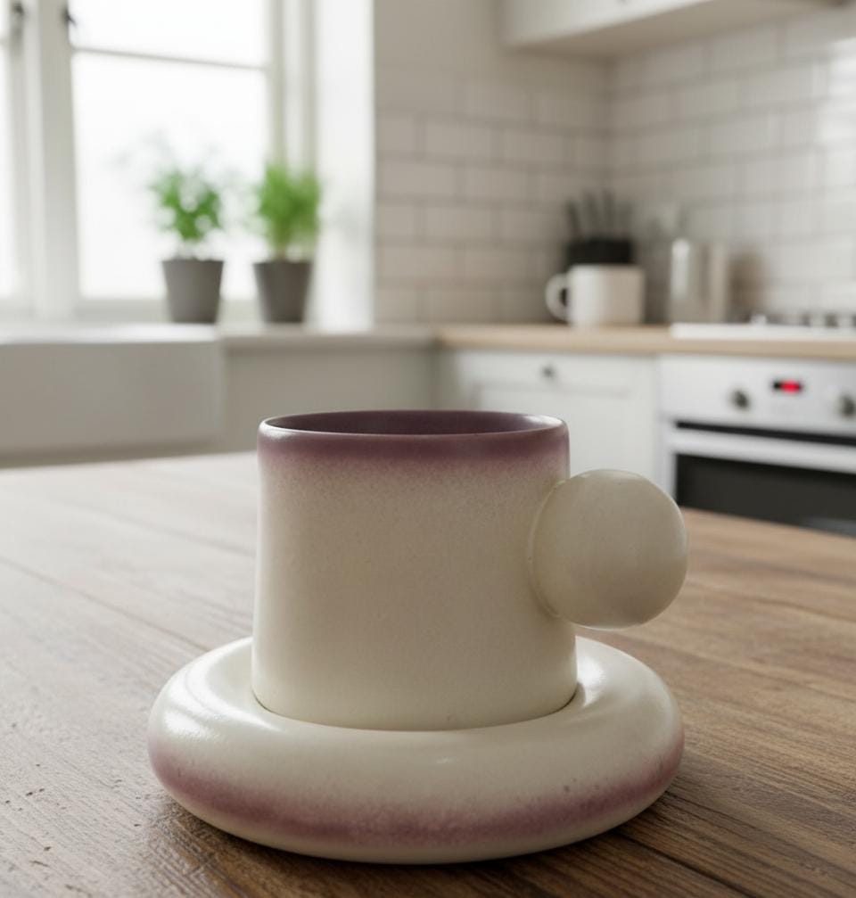 Lavender Mist Mug with Saucer