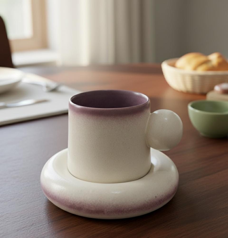 Lavender Mist Mug with Saucer