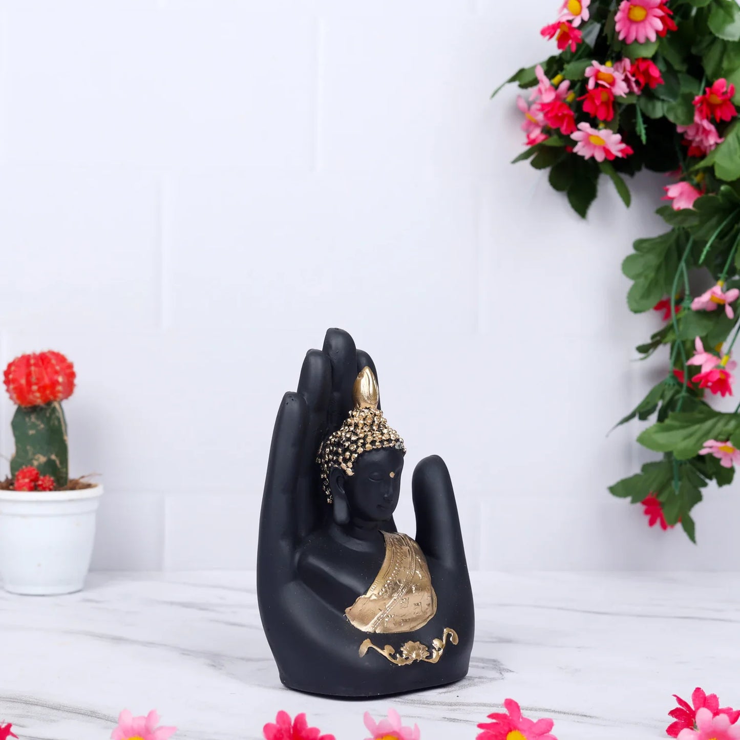 Palm Buddha Handmade Polyresin Statue