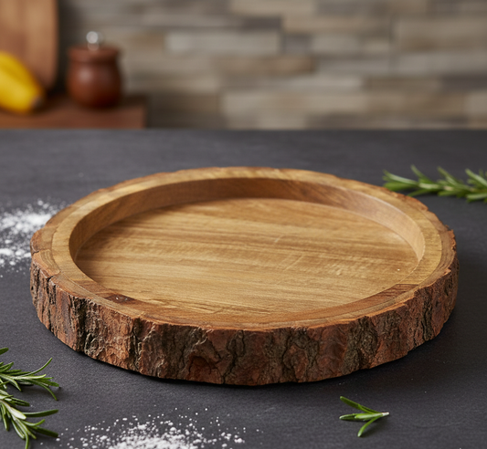 Wooden Natural Eco-friendly Serving Tray - 10 inch