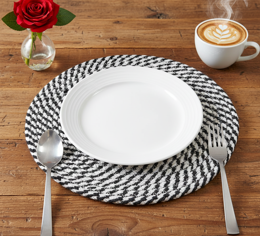 Earthy Textures Two-Tone Braided Placemats - Multiple Colors