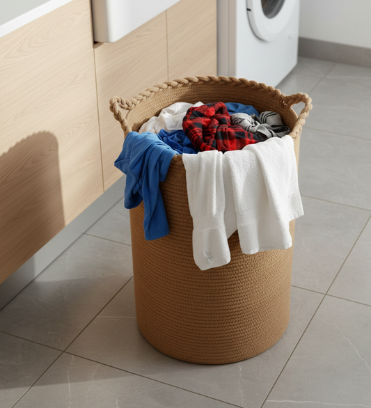 Brown Woven Laundry Storage Basket - Medium, Large