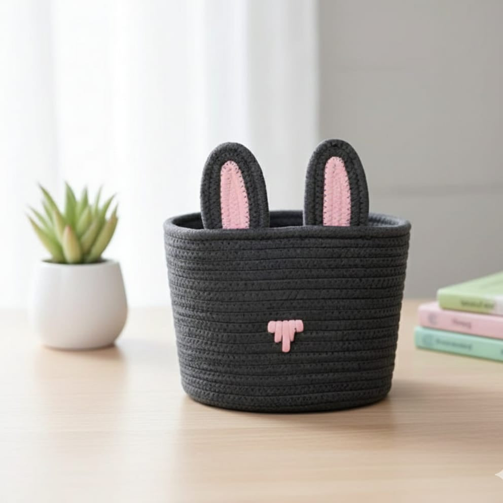 Kids Cute Cotton Bunny Ear Basket - Multiple colors