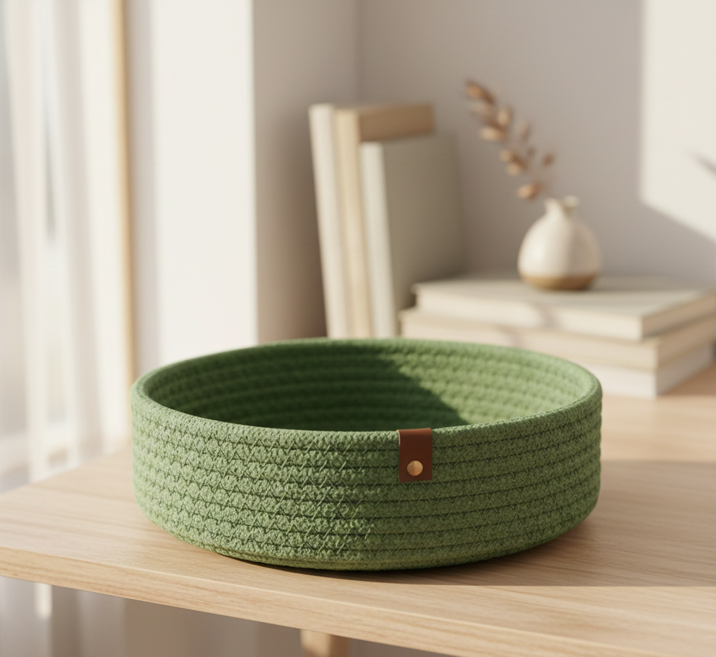 Eco-Friendly Green Storage Baskets - Set of 3