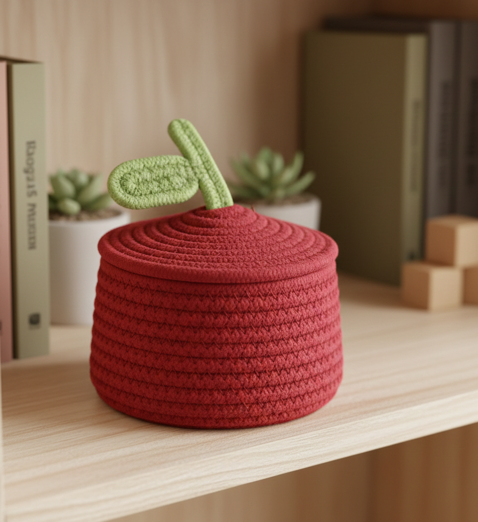 Multiple Colors Cotton Storage Baskets with Lid