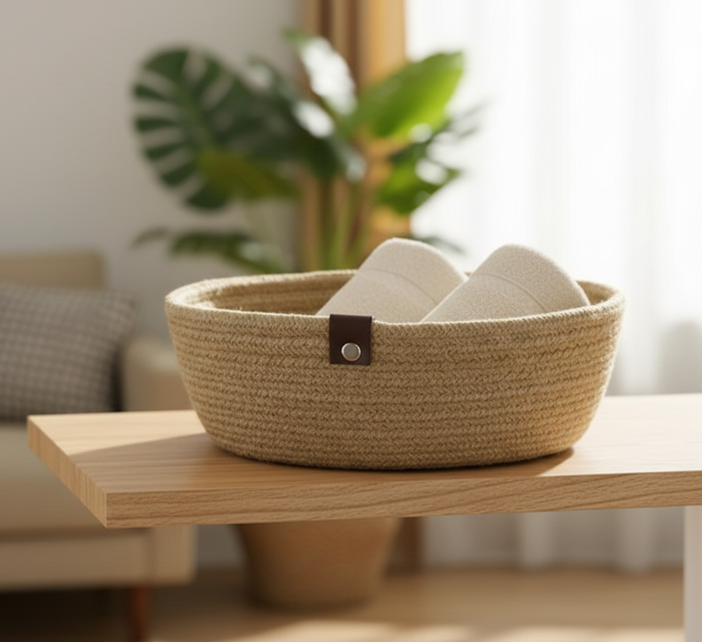 Beige Brown Shelf & Storage Basket - Customizable