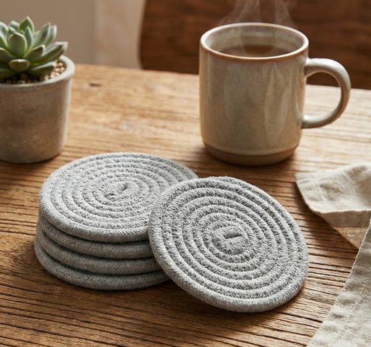 Light Shades Vintage Cotton Handmade Coasters - Multiple Colors