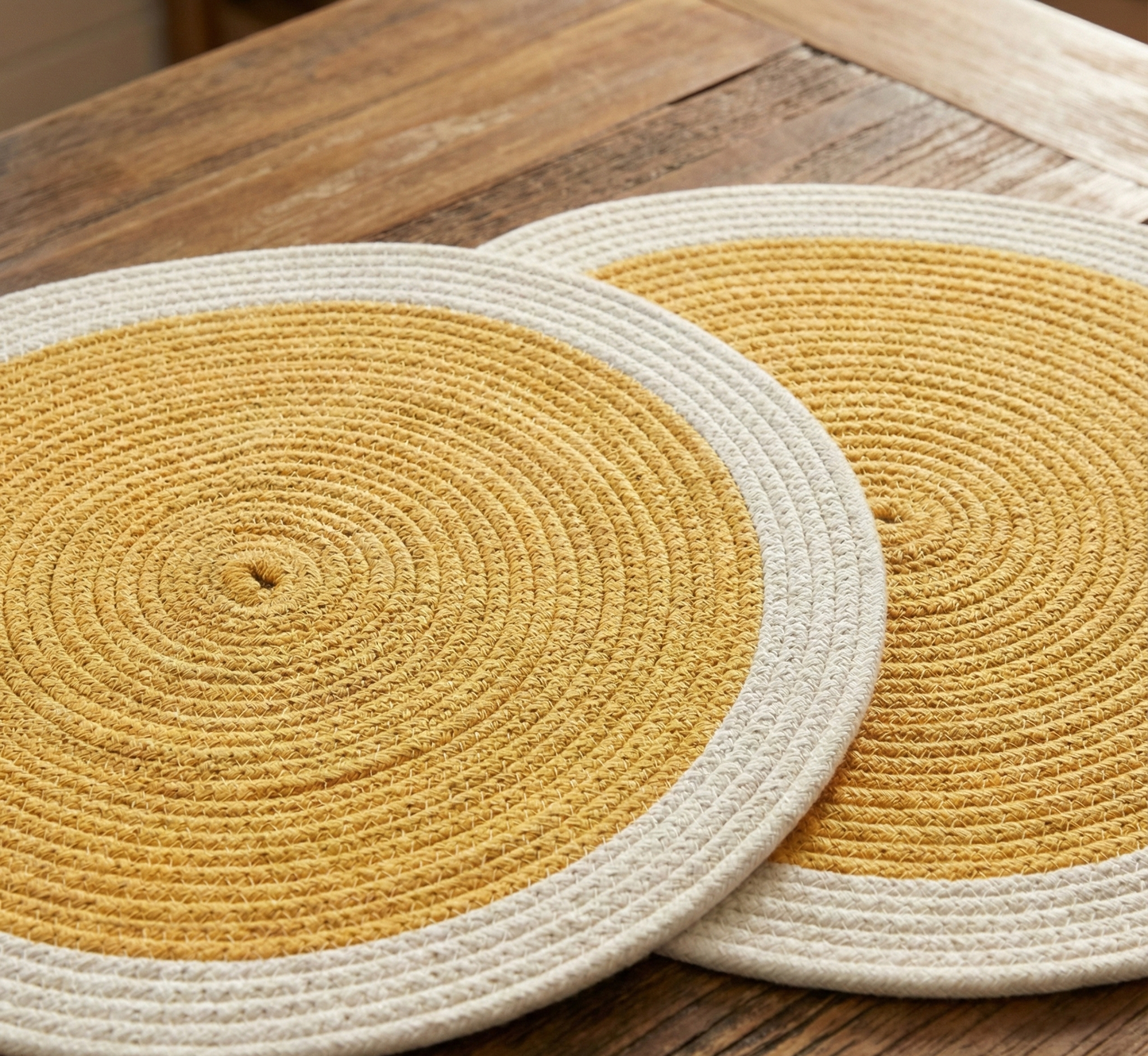Yellow with White Border Dual-Color Placemats