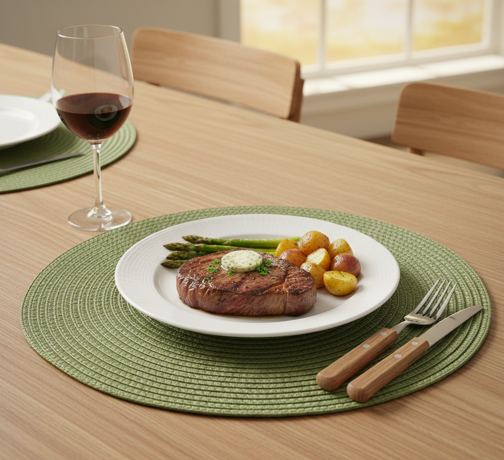 Pinteresty Light Green Cotton Placemats