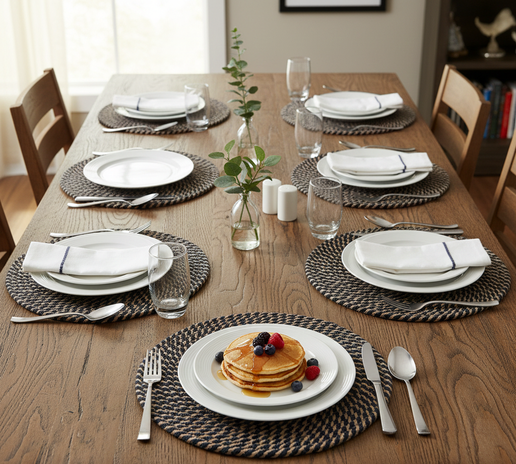 Earthy Textures Two-Tone Braided Placemats - Multiple Colors