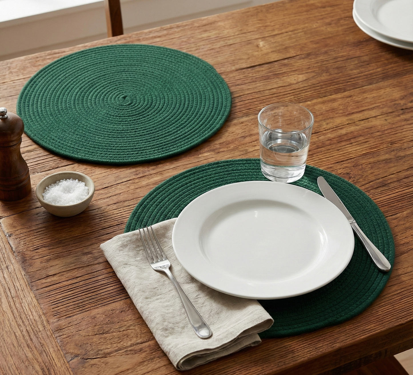 Dark Green Cotton Placemats