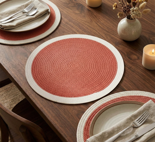 Red and Off-White Dual-Color Placemats