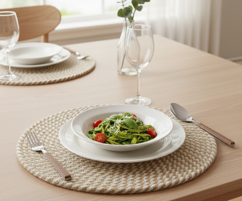 Earthy Textures Two-Tone Braided Placemats - Multiple Colors