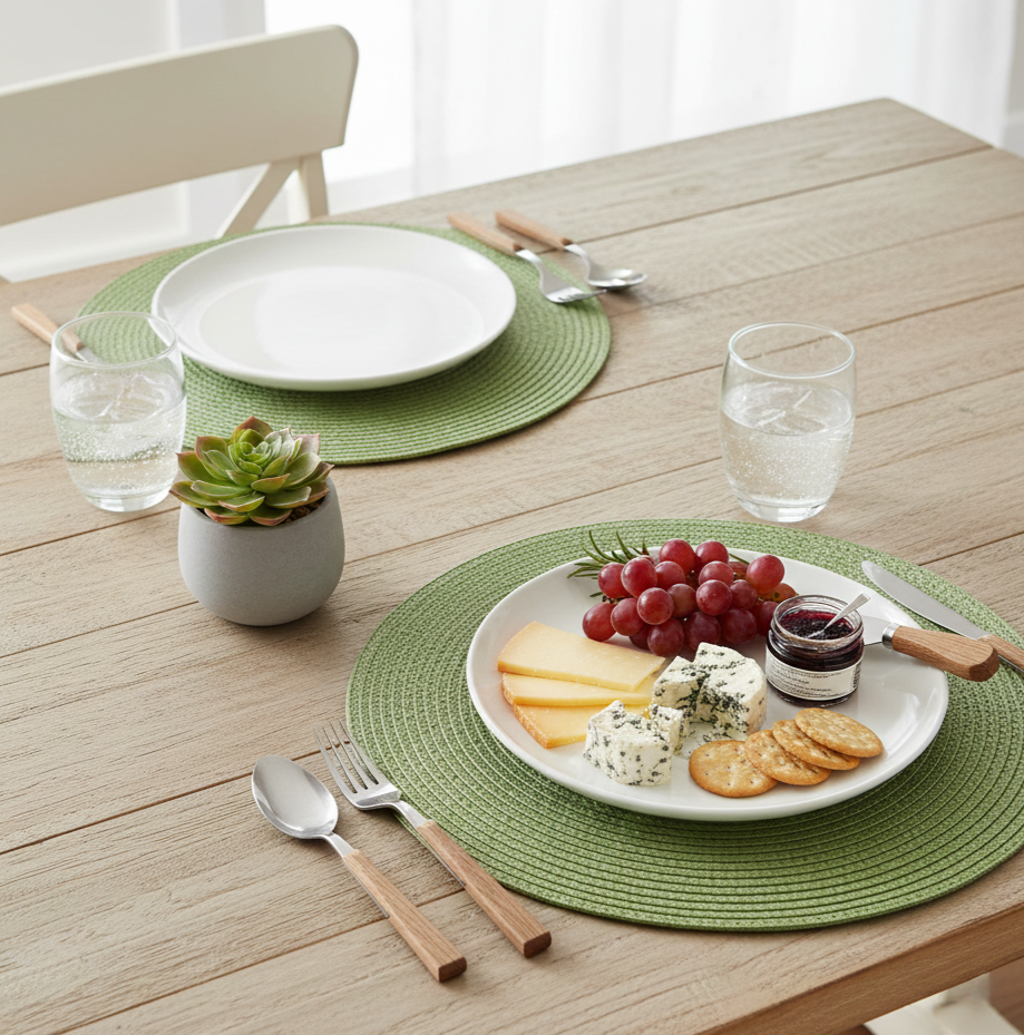 Pinteresty Light Green Cotton Placemats