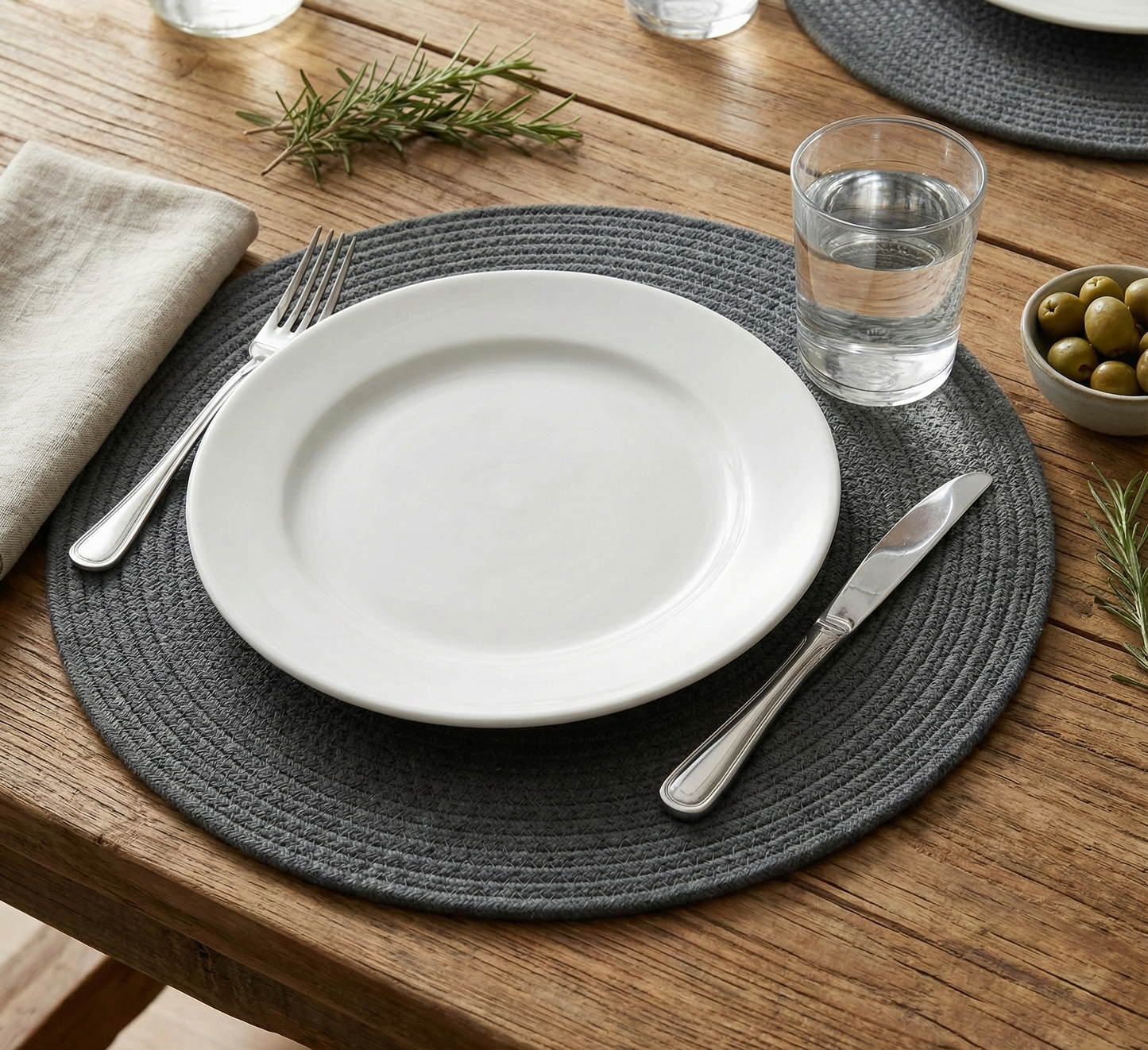 Dark Grey Cotton Placemats