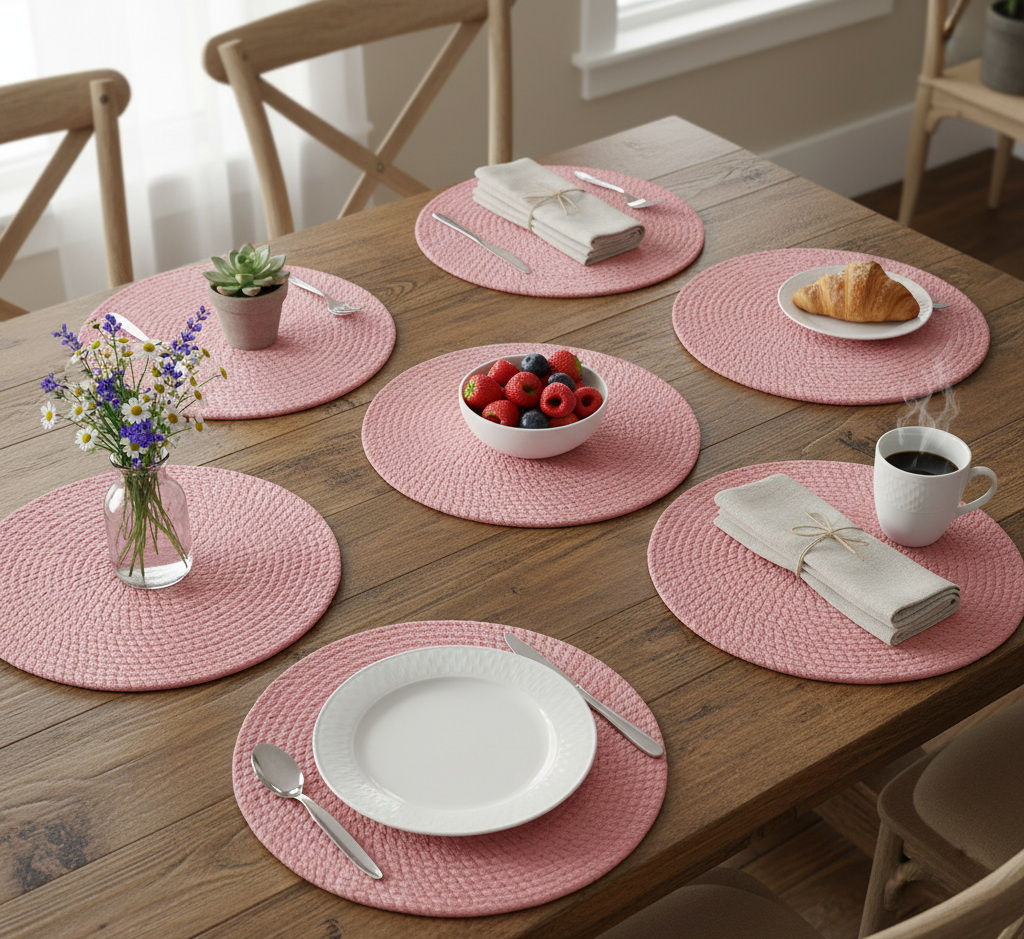 Pinteresty Pink Cotton Placemats
