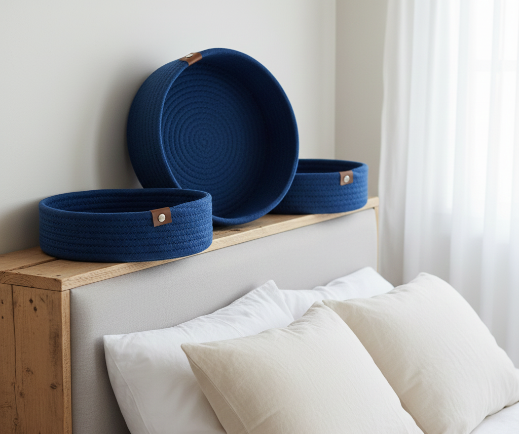 Royal Blue Classic Shelf Baskets - Set of 3