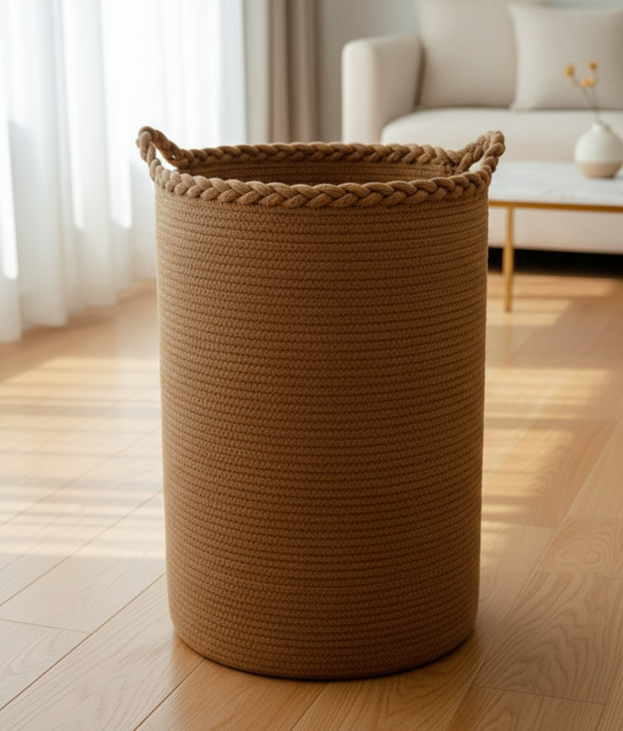 Brown Woven Laundry Storage Basket - Medium, Large