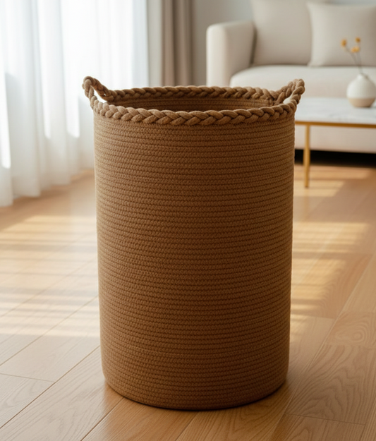 Brown Woven Laundry Storage Basket - Medium, Large