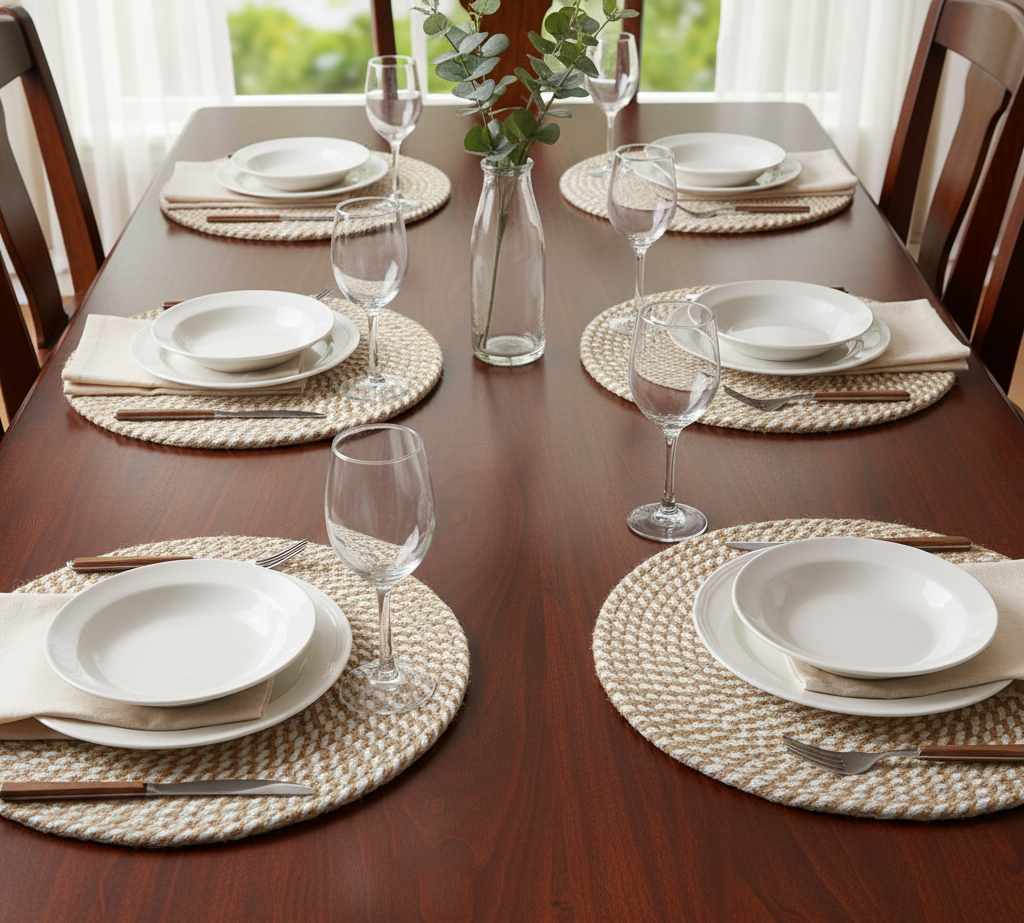 Earthy Textures Two-Tone Braided Placemats - Multiple Colors