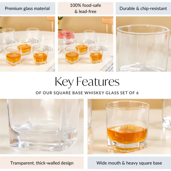 SQUARE PLAIN GLASS - 290 ML