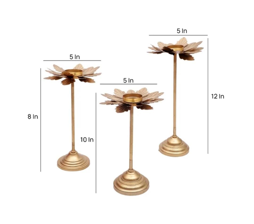Metal Flower Petals Shaped Tealight Candle Holder