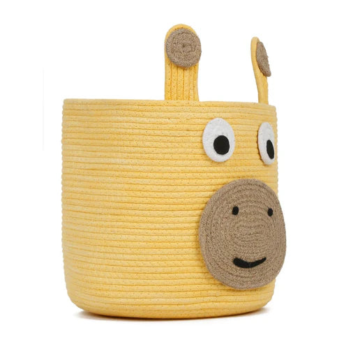 Yellow Cow Soft Cotton Rope Toy Storage Basket