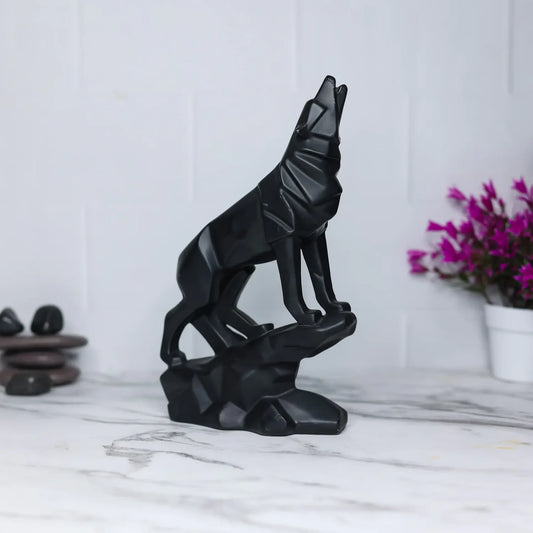 Geometric Wolf Sculpture