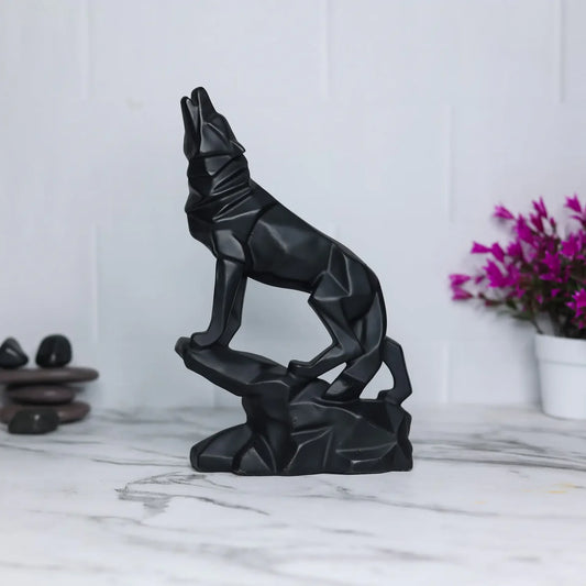 Geometric Wolf Sculpture